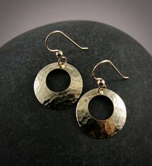 Mikel Grant Jewelry Earrings - Hammer Disc Hoop 14K Gold Fill