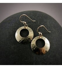 Mikel Grant Jewelry Earrings - Hammer Disc Hoop 14K Gold Fill