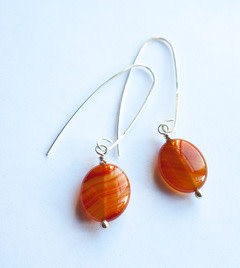 Fire & Grace Silverworks - Marian De Gier - CCBC Earrings - Gem Drop - Carnelian