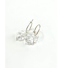 Minori Takagi Earrings - Leaf Hoop - Clear