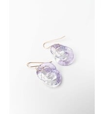 Minori Takagi Earrings - Chain Circle - Purple Glass