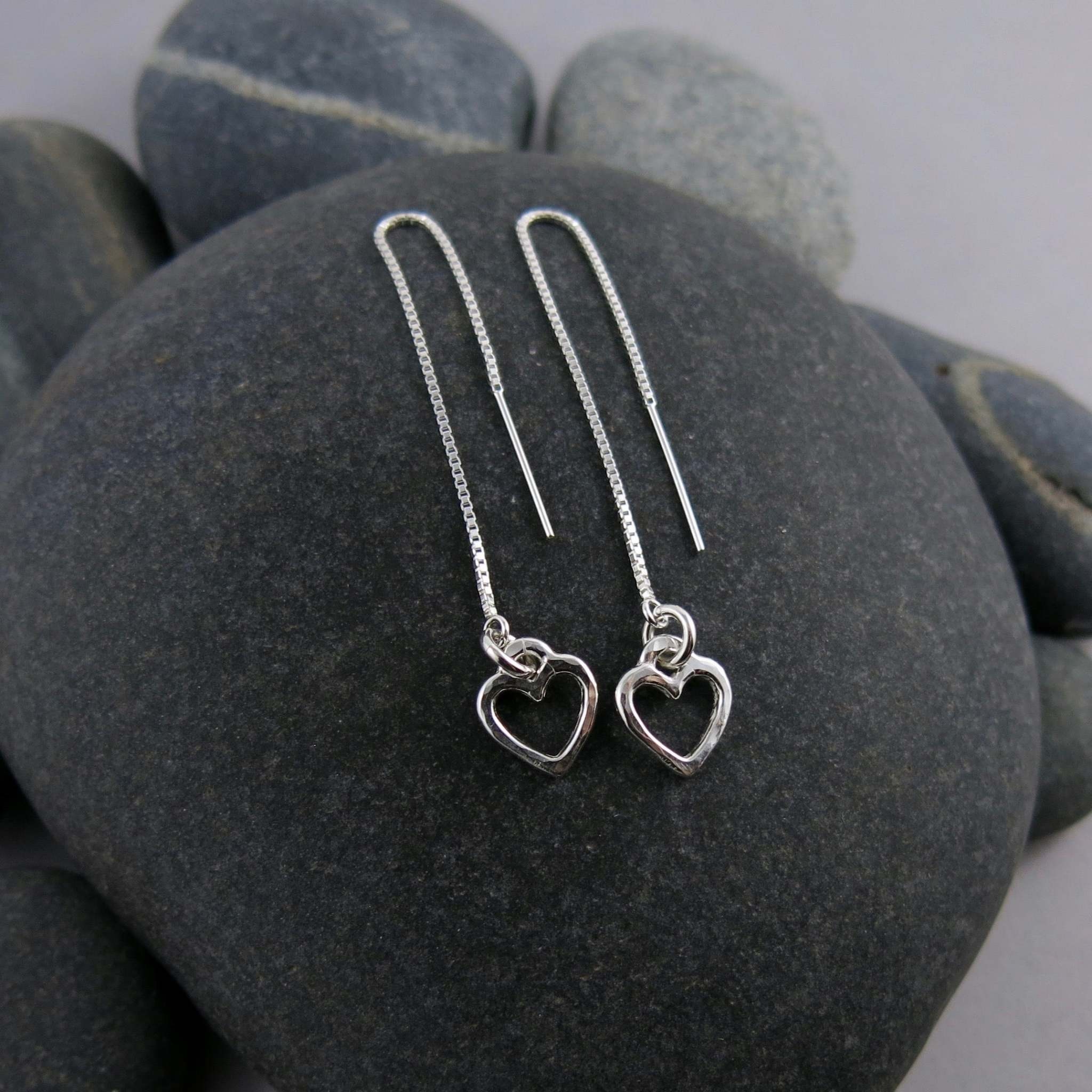 Mikel Grant Jewelry Earrings - Heart Threader Sterling Silver