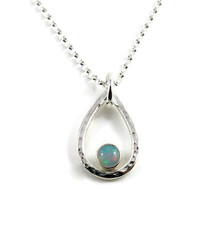 Mikel Grant Jewelry Necklace - Welo Opal Raindrop Sterling Silver