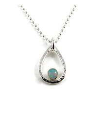 Mikel Grant Jewelry Necklace - Welo Opal Raindrop Sterling Silver