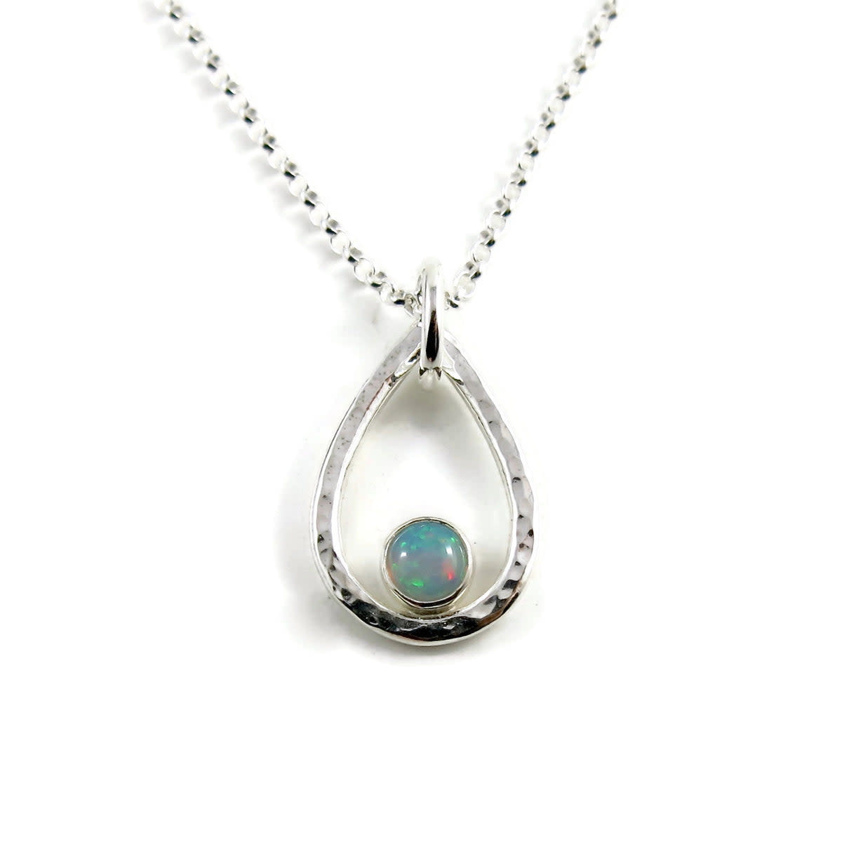 Mikel Grant Jewelry Necklace - Welo Opal Raindrop Sterling Silver