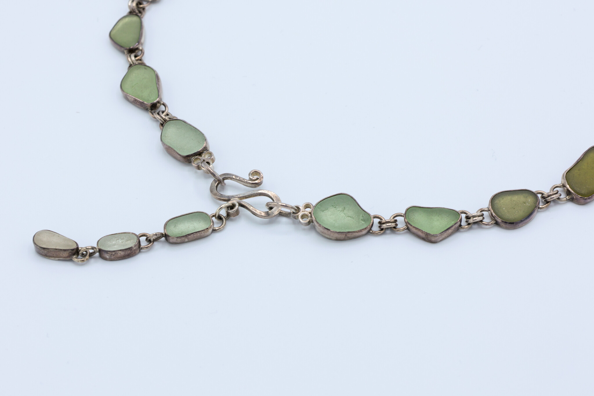 Susan Koch - CCBC Necklace - "Bad Ombre" 77 Sea Glass, Custom Hinges