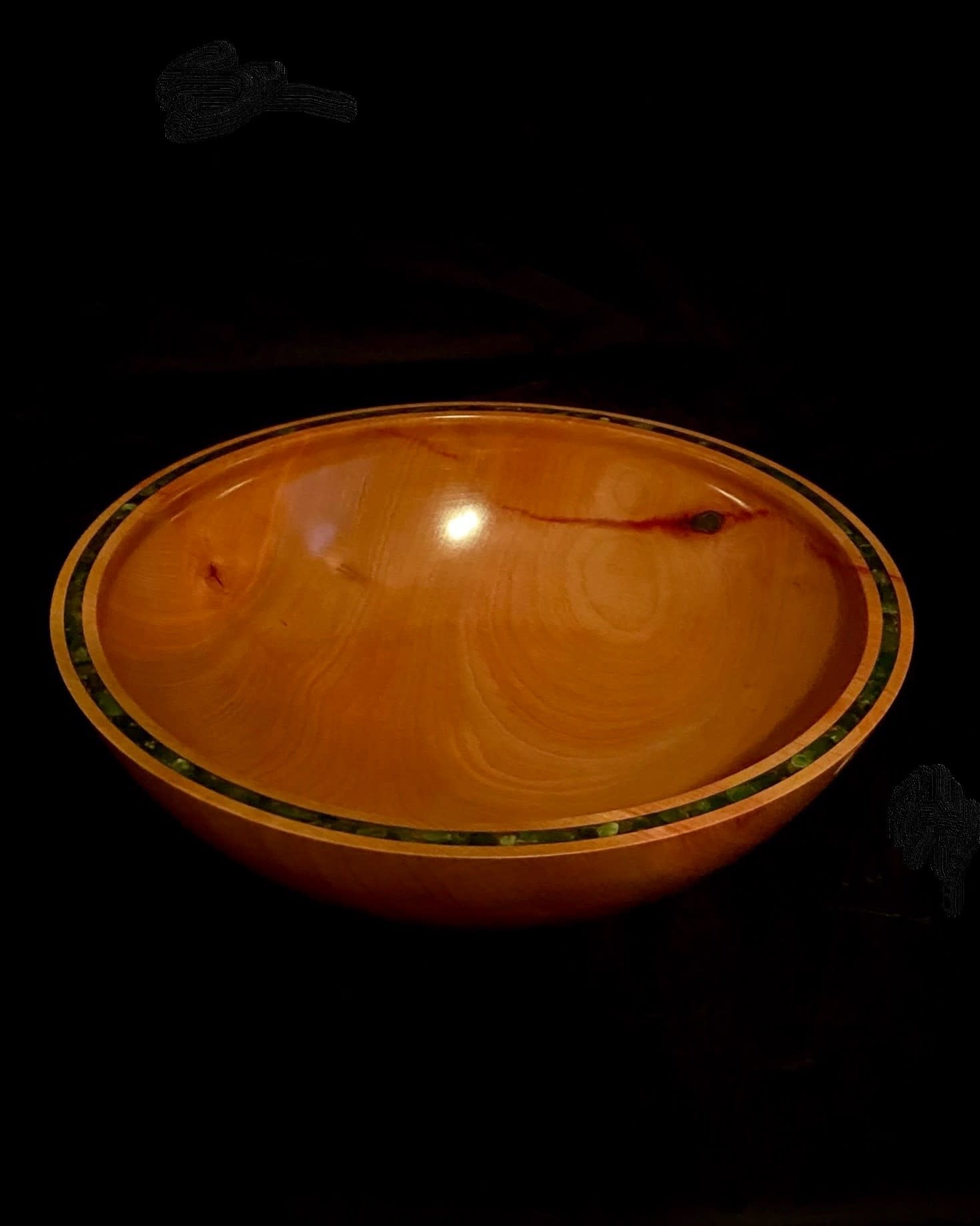 GDK Design - Glen Kappel Bowl - Arbutus with Jade Inlay 14” x 5”