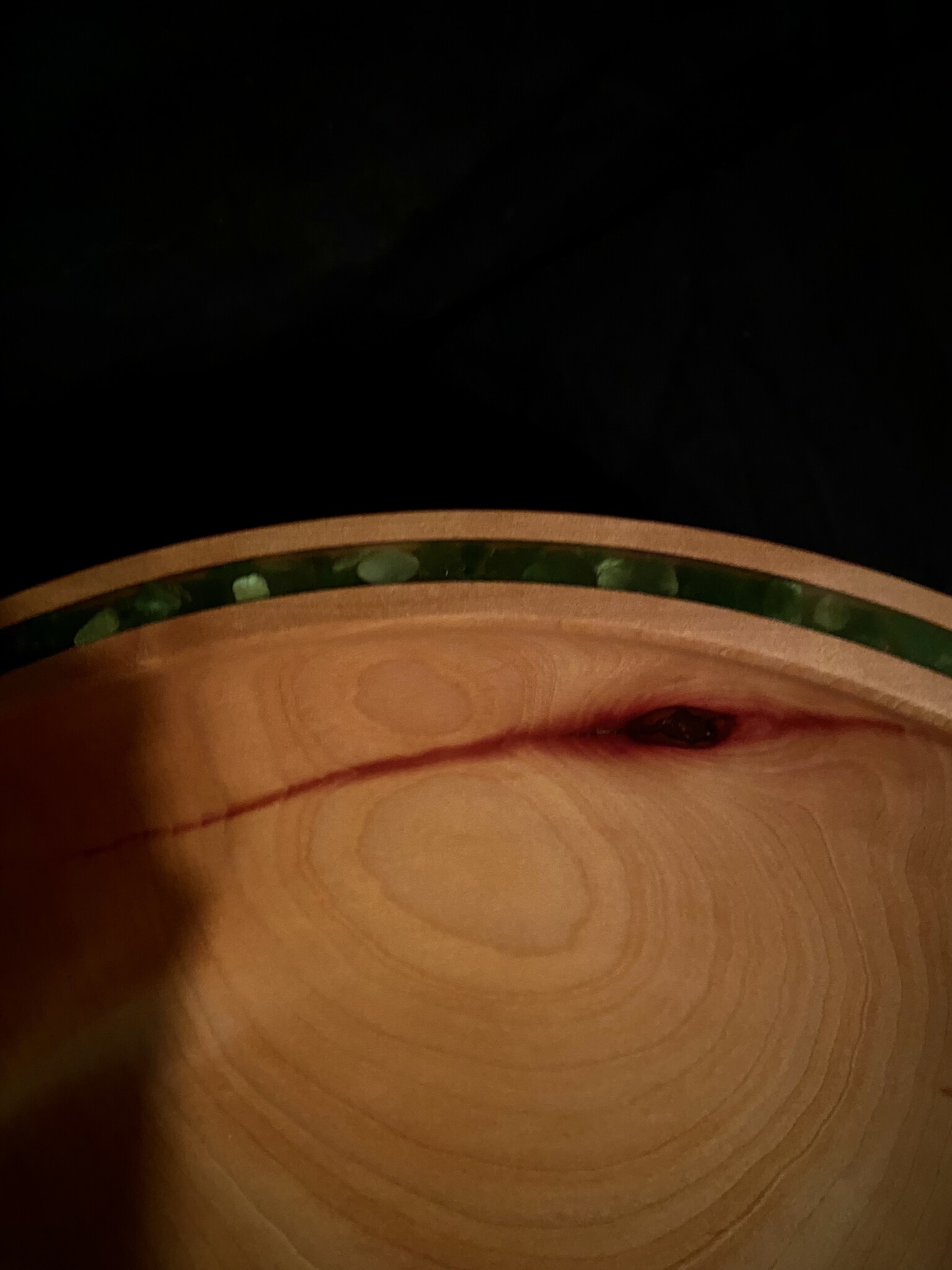 GDK Design - Glen Kappel Bowl - Arbutus with Jade Inlay 14” x 5”