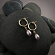 Mikel Grant Jewelry Earrings - Gold Tube Hoop, Pink Pearl Drops 14K