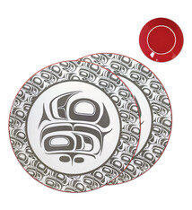 Porcelain Art Dinner Plates Set of 2 - Transforming Eagle