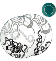 Porcelain Art Dinner Plates Set of 2 - Octopus