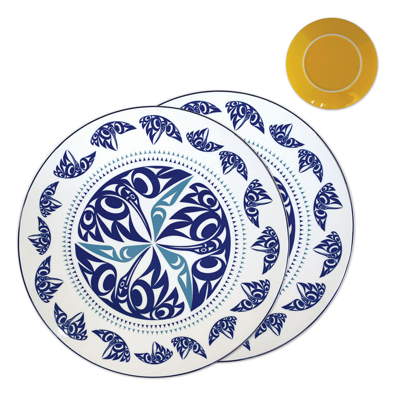 Porcelain Art Dinner Plates Set of 2 - Hummingbird