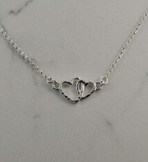 Mikel Grant Jewelry Necklace - Mother & Child Hearts Embrace - Sterling Silver
