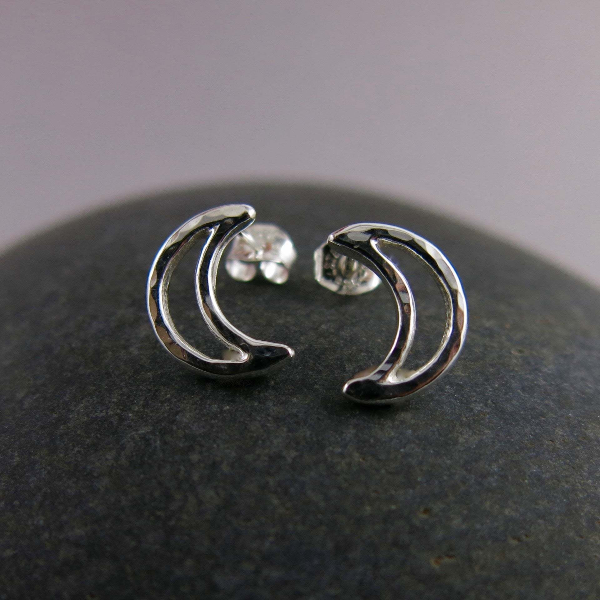 Mikel Grant Jewelry Earrings - Crescent Moon Studs S/S