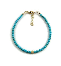 Mikel Grant Jewelry Bracelet - Adjustable Turquoise Bead, 14K Gold Fill
