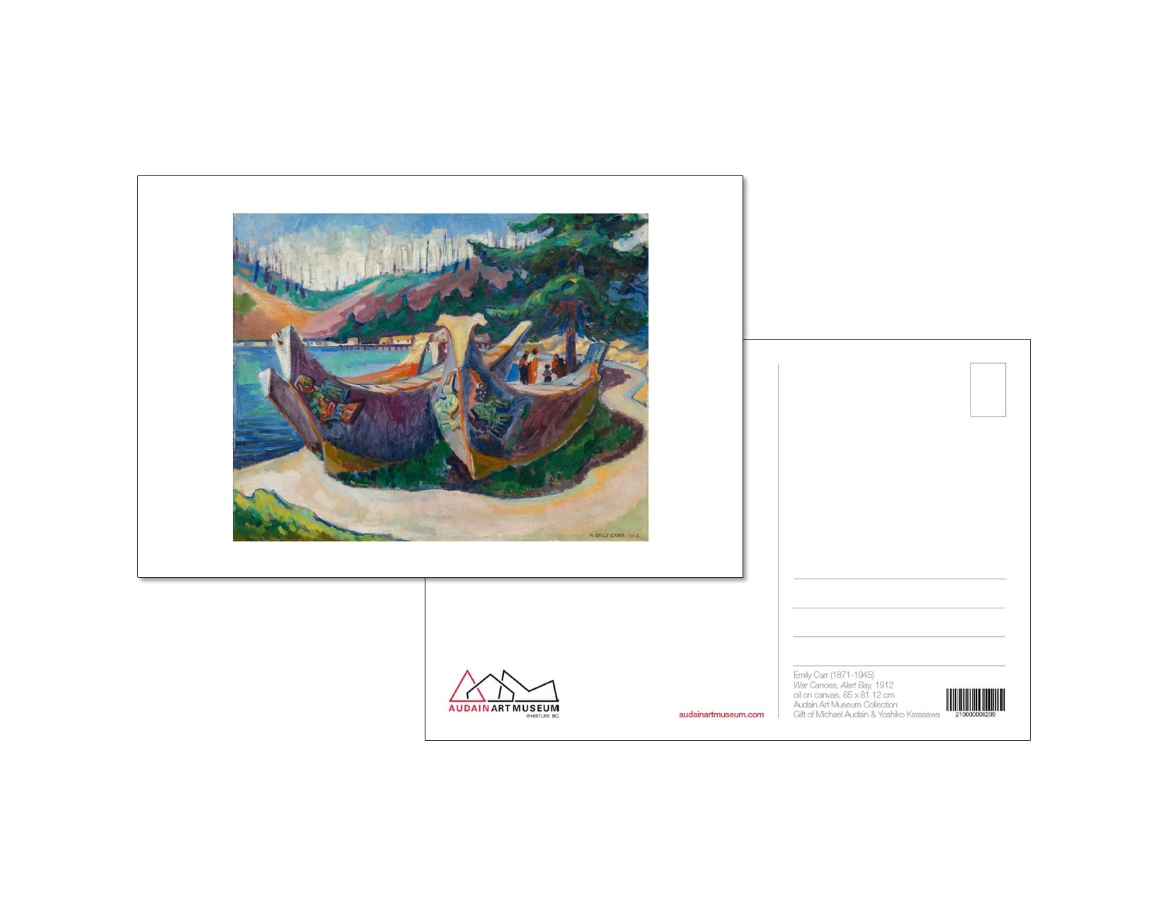 AAM Collection Postcard - Emily Carr - War Canoes, Alert Bay