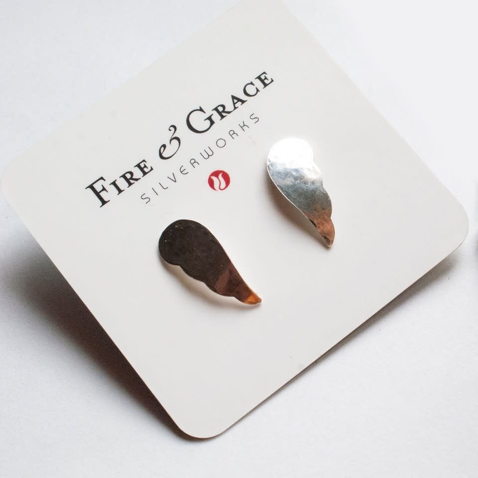 Fire & Grace Silverworks - Marian De Gier - CCBC Earrings - Angel Wing Studs