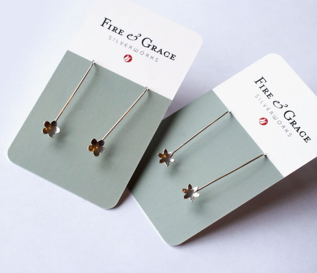 Fire & Grace Silverworks - Marian De Gier - CCBC Earrings - Floral Drop