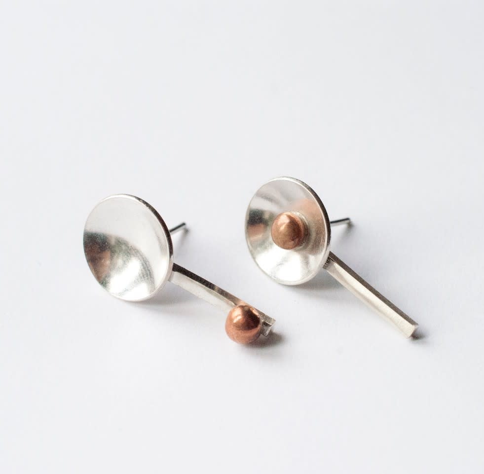 Fire & Grace Silverworks - Marian De Gier - CCBC Earrings - Pendulum Studs