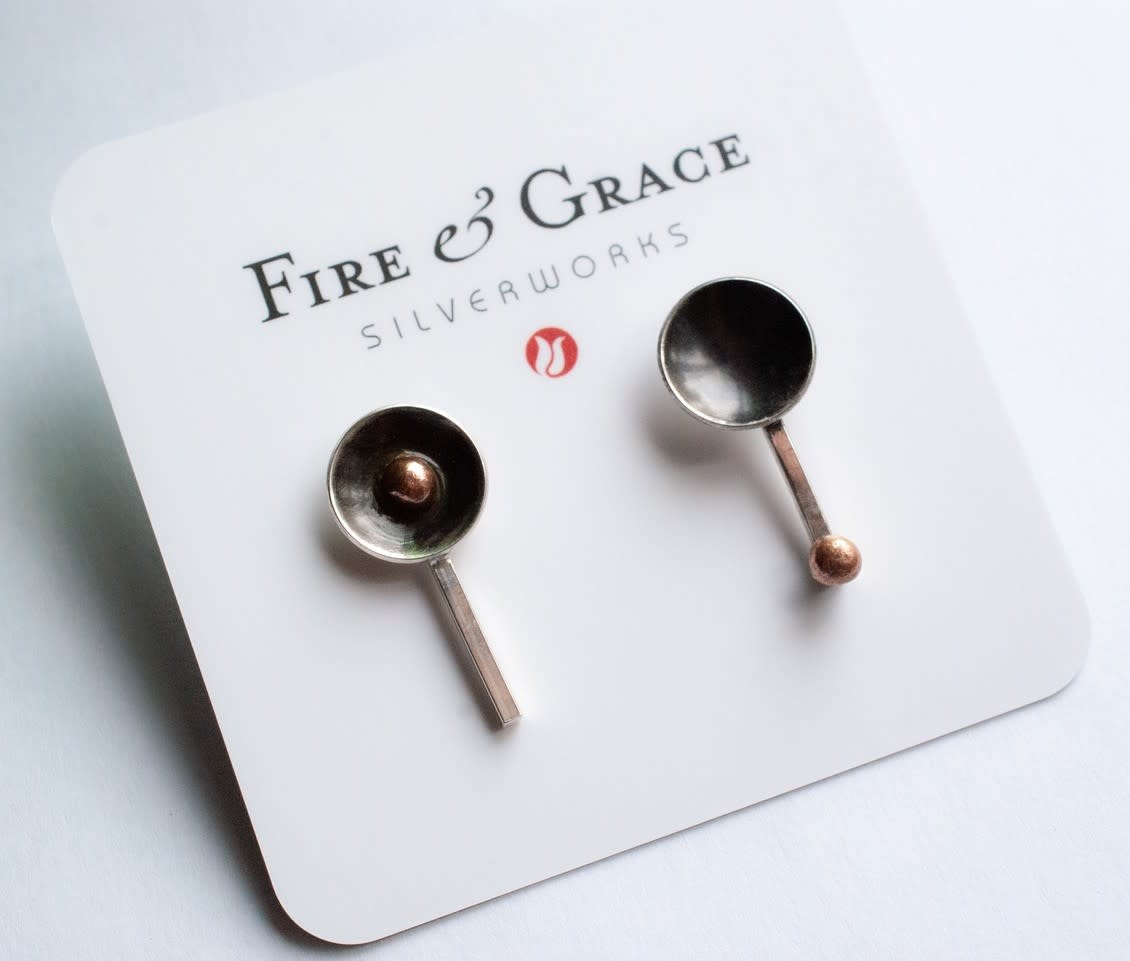 Fire & Grace Silverworks - Marian De Gier - CCBC Earrings - Pendulum Studs