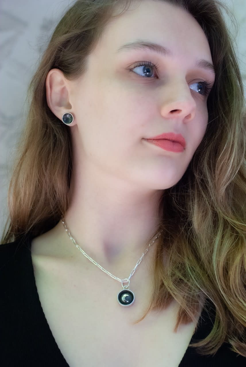 Fire & Grace Silverworks - Marian De Gier - CCBC Necklace - Moon Weather Pendant