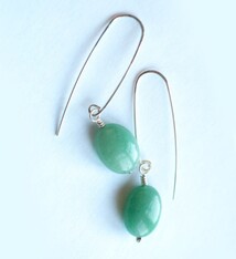Fire & Grace Silverworks - Marian De Gier - CCBC Earrings - Gem Drop - Aventurine