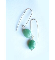 Fire & Grace Silverworks - Marian De Gier - CCBC Earrings - Gem Drop - Aventurine