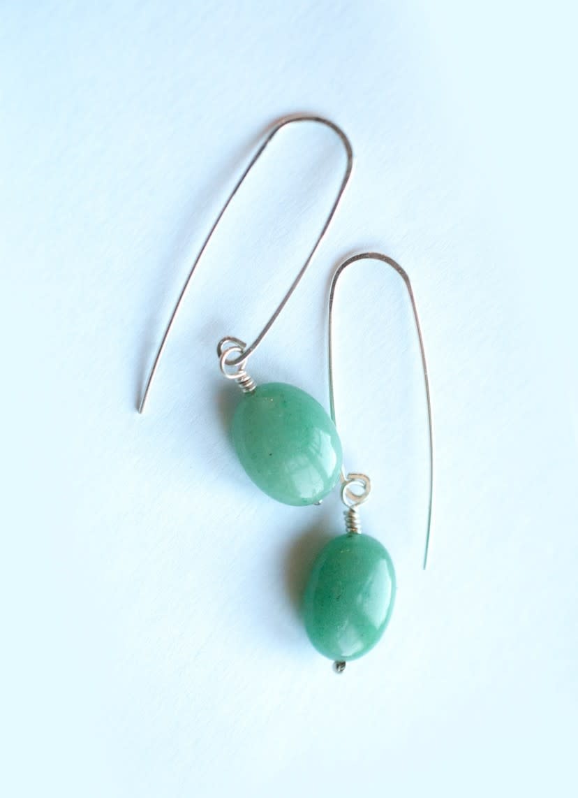 Fire & Grace Silverworks - Marian De Gier - CCBC Earrings - Gem Drop - Aventurine