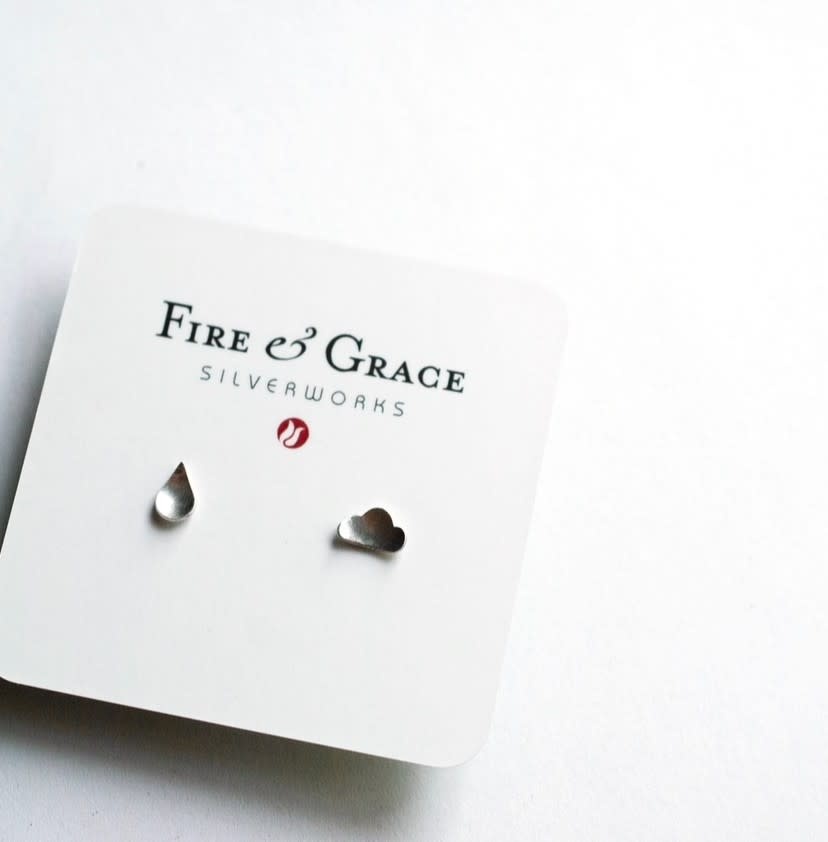 Fire & Grace Silverworks - Marian De Gier - CCBC Earrings - Raincity Studs