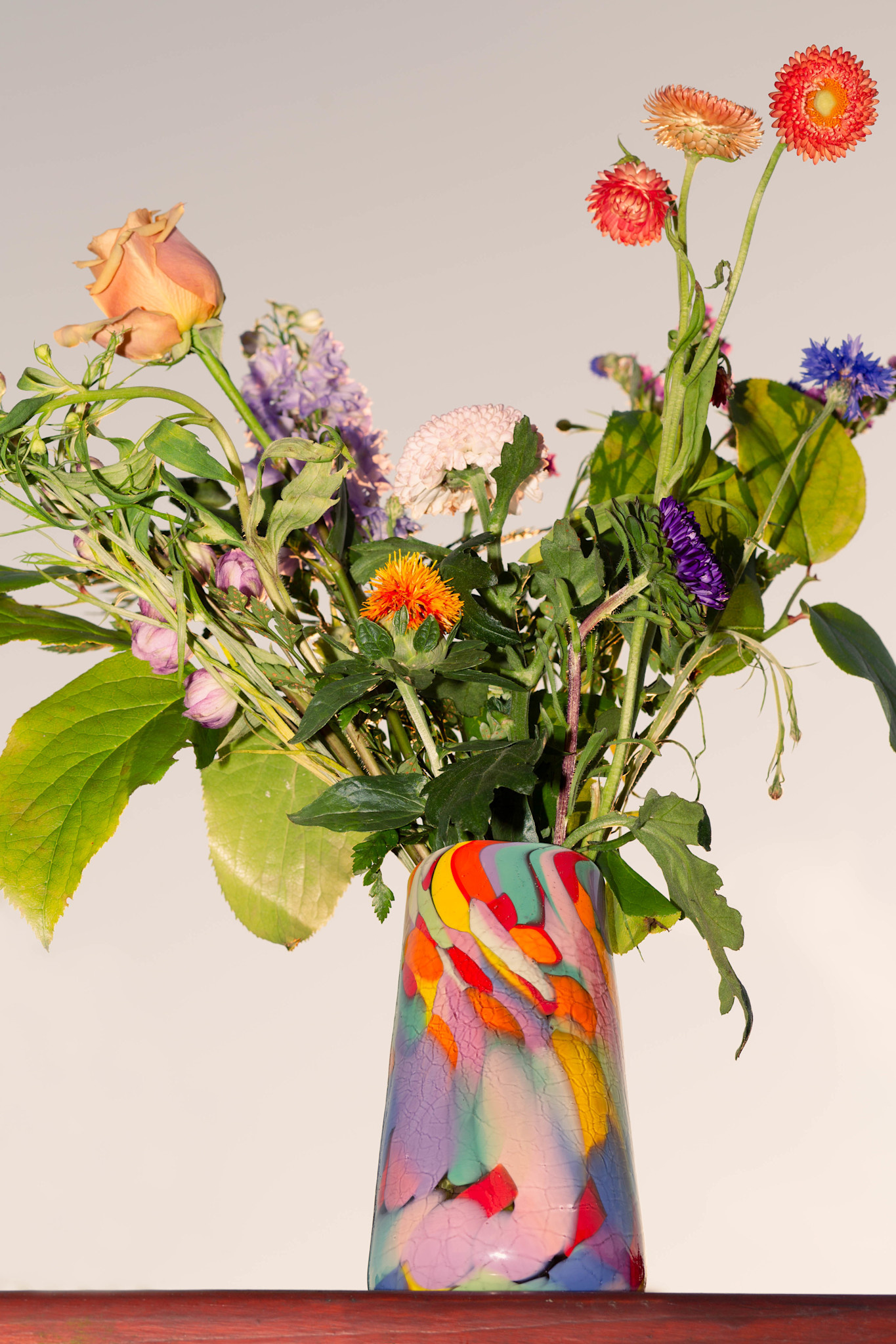 Maria Ida Designs Rainbow Crackle Vase