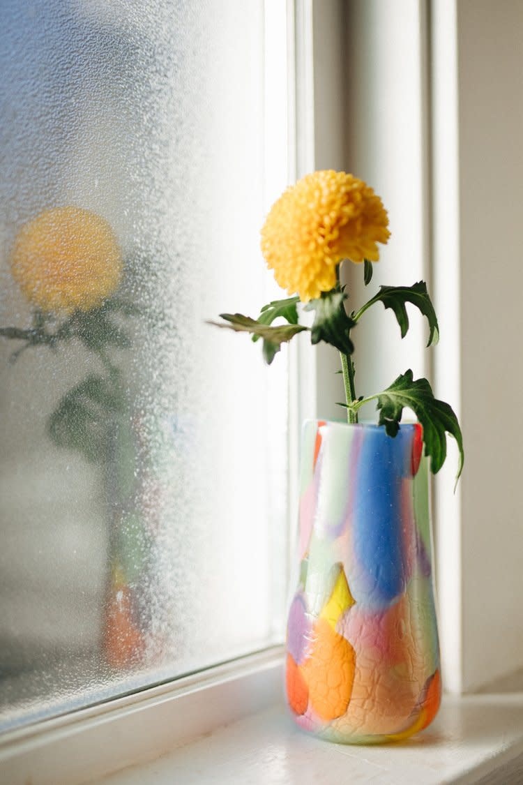 Maria Ida Designs Rainbow Crackle Vase