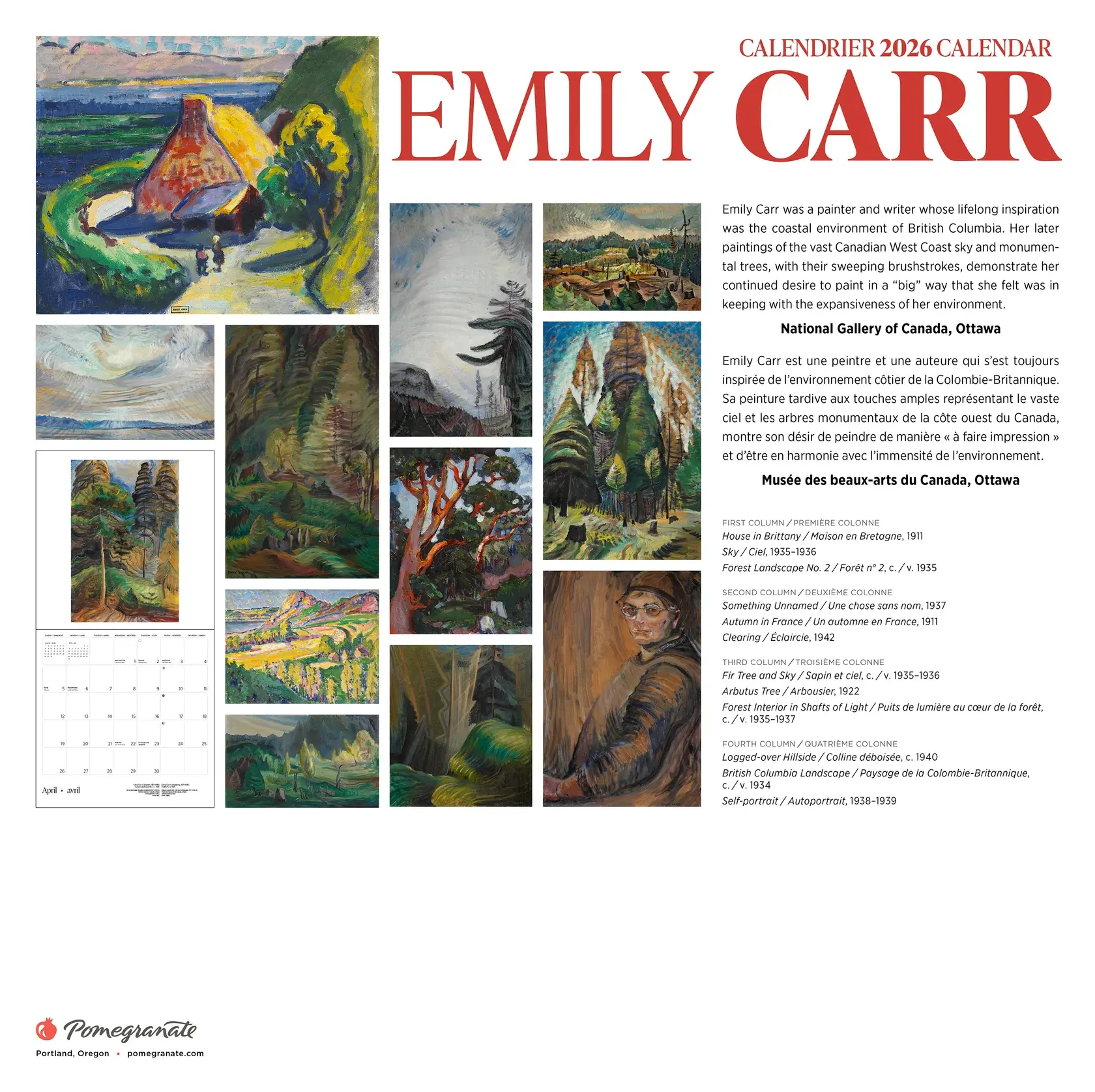 Wall Calendar - Emily Carr 2026