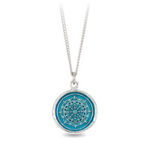 Pyrrha Necklace - Mandala Silver - Capri Blue