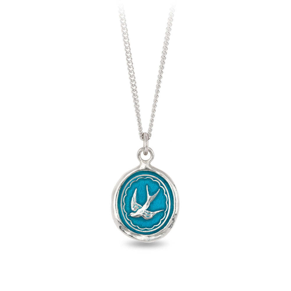 Pyrrha Necklace - Free Spirited Silver - Capri Blue