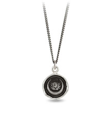 Pyrrha Necklace - Lotus Flower Oxidized Sterling Silver