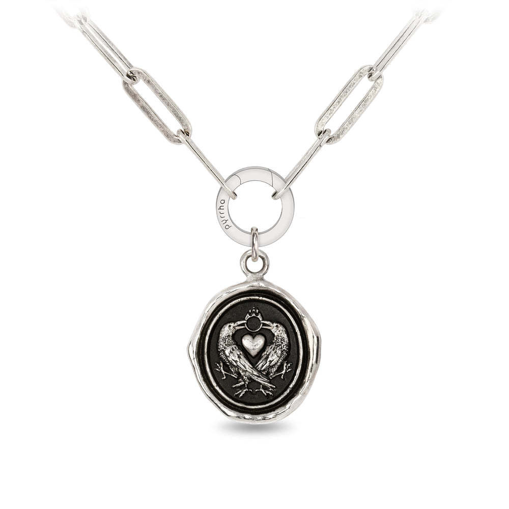 Pyrrha Necklace - We Two Are One Oxidized Silver Large Paperclip Chain