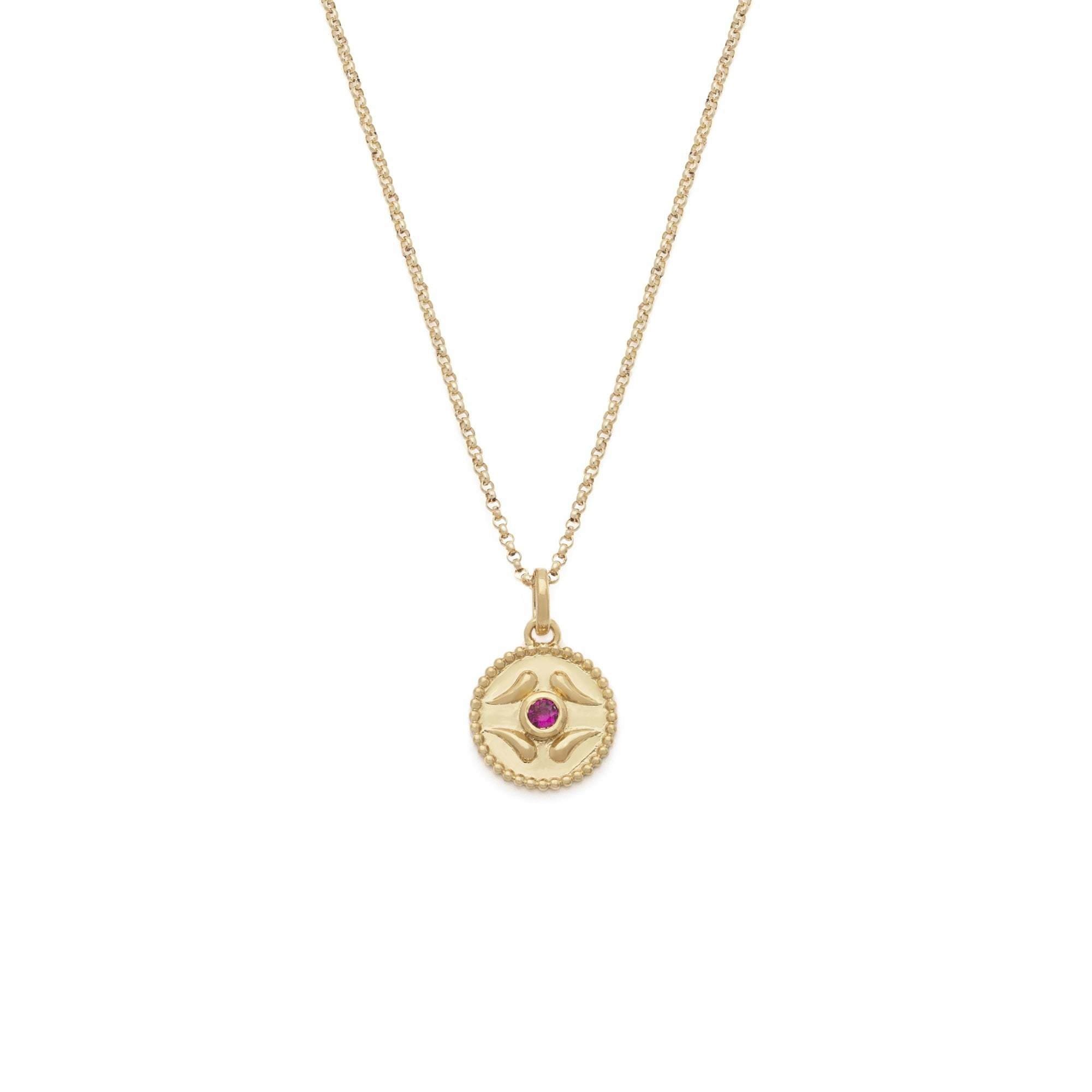 Leah Yard Designs Necklace - Guardian - Synthetic Ruby