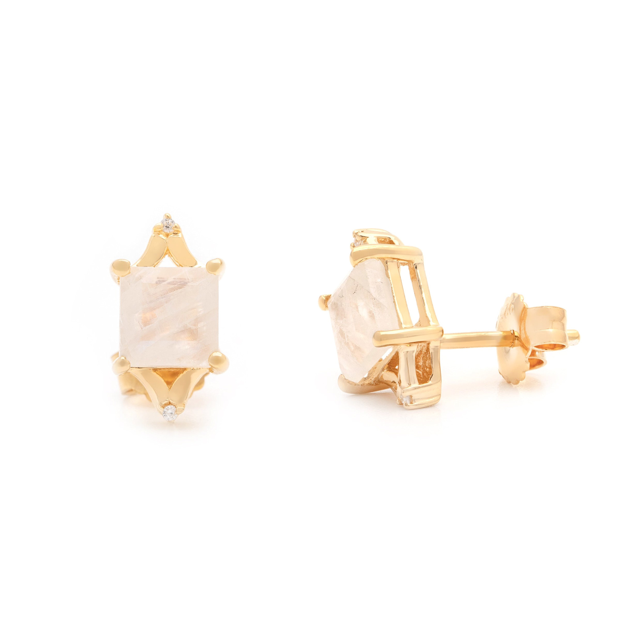 Leah Yard Designs Earrings - Diana Studs - Moonstone