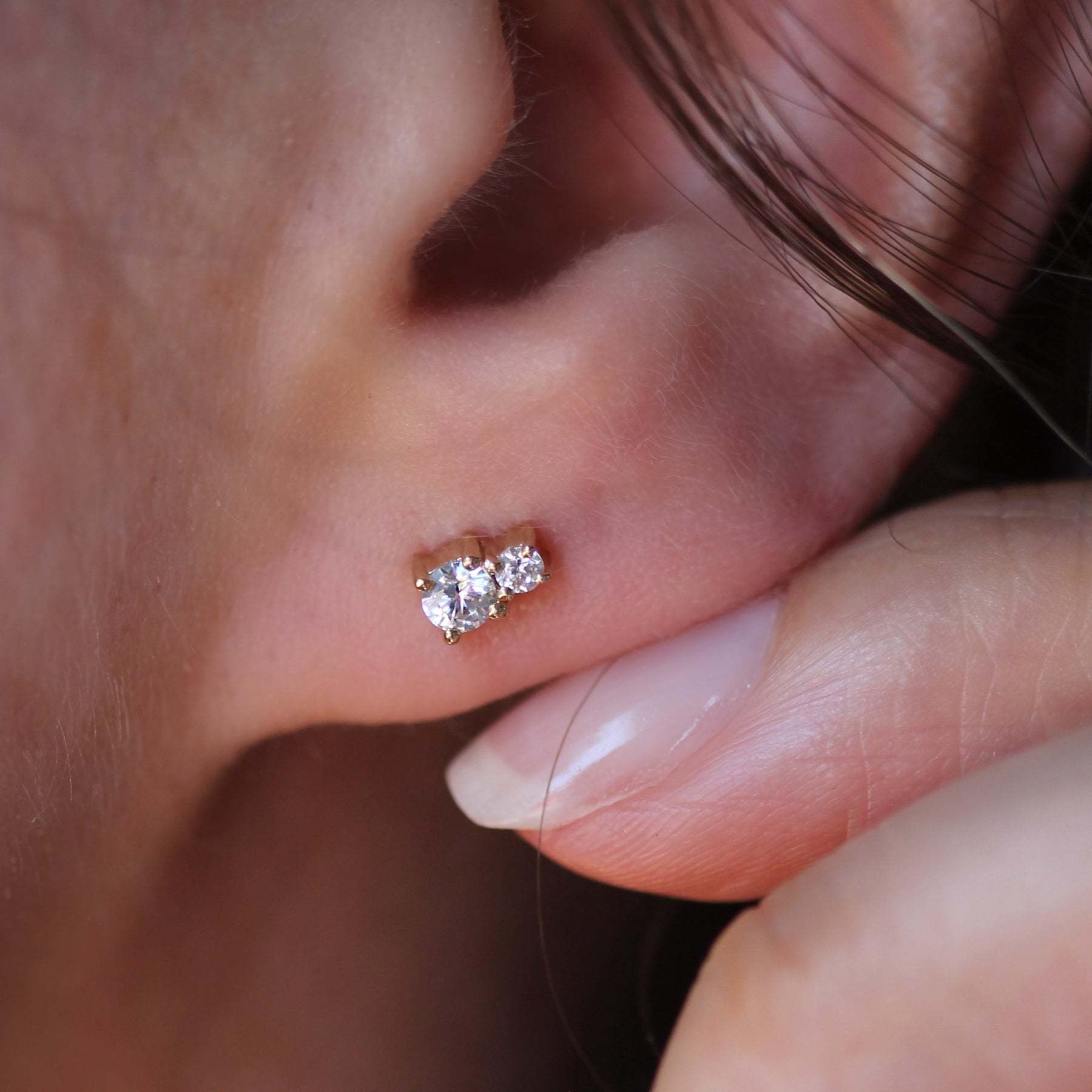 Leah Yard Designs Earrings - Mini Joy Studs - Synthetic Diamond