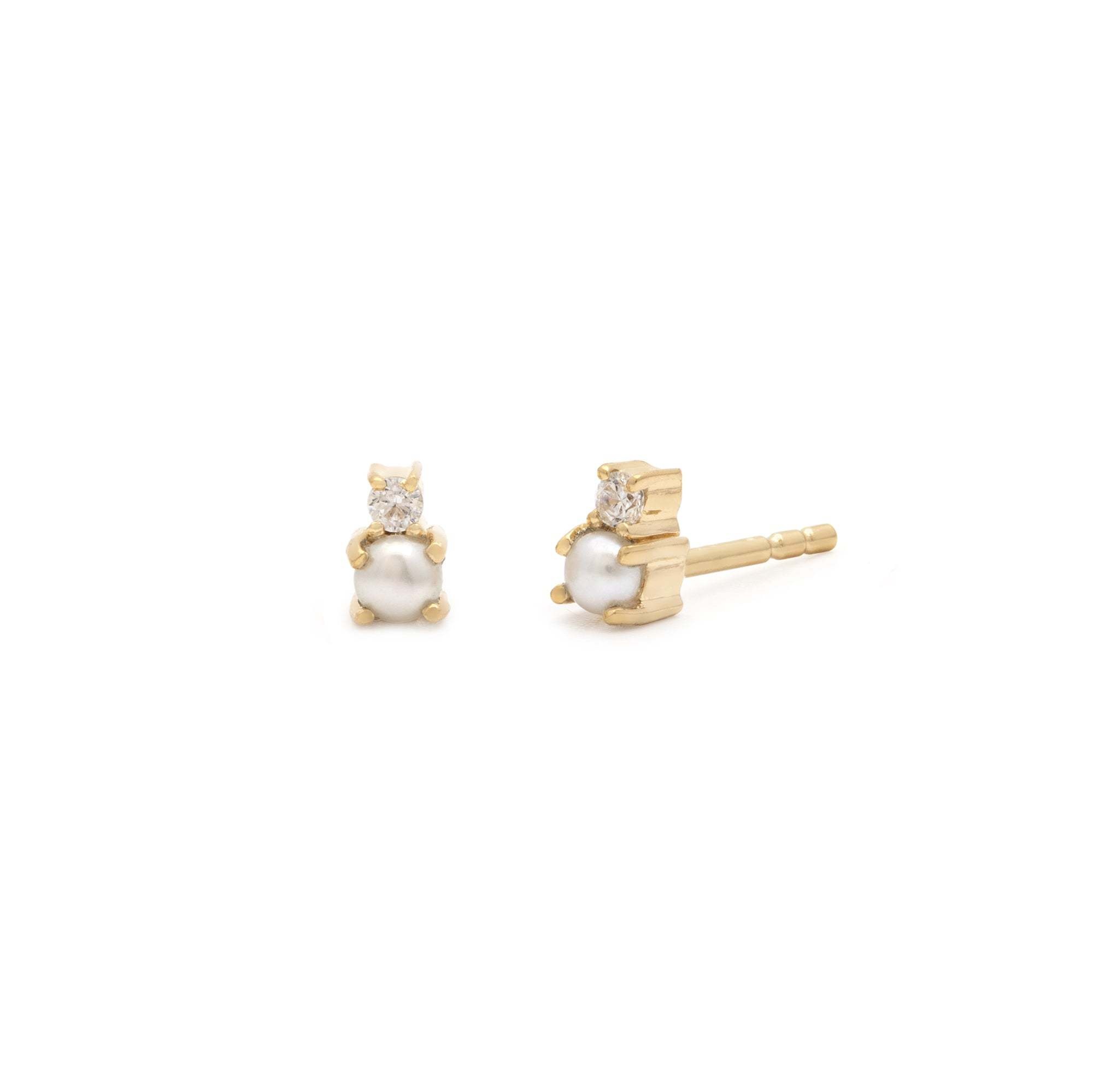 Leah Yard Designs Earrings - Mini Joy Studs - Pearl