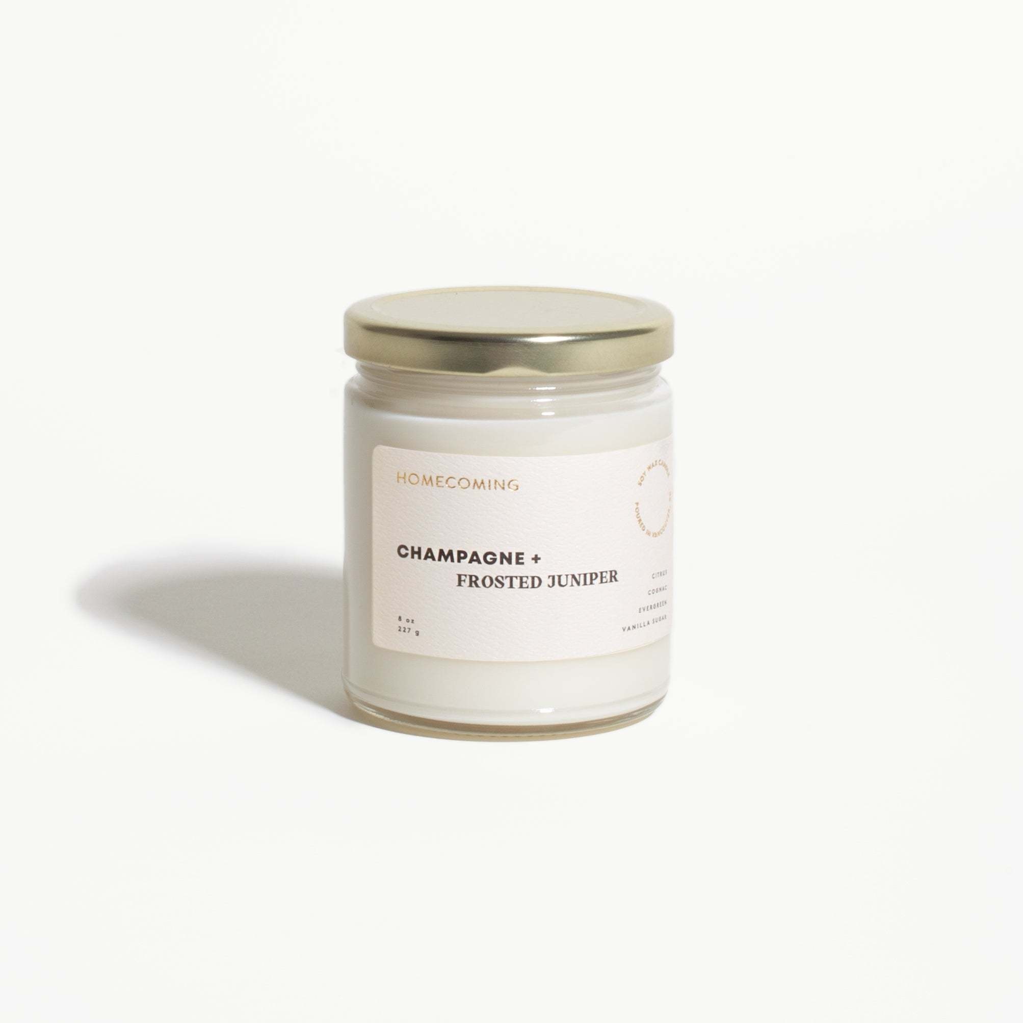 Soy Wax Candle - Champagne + Frosted Juniper