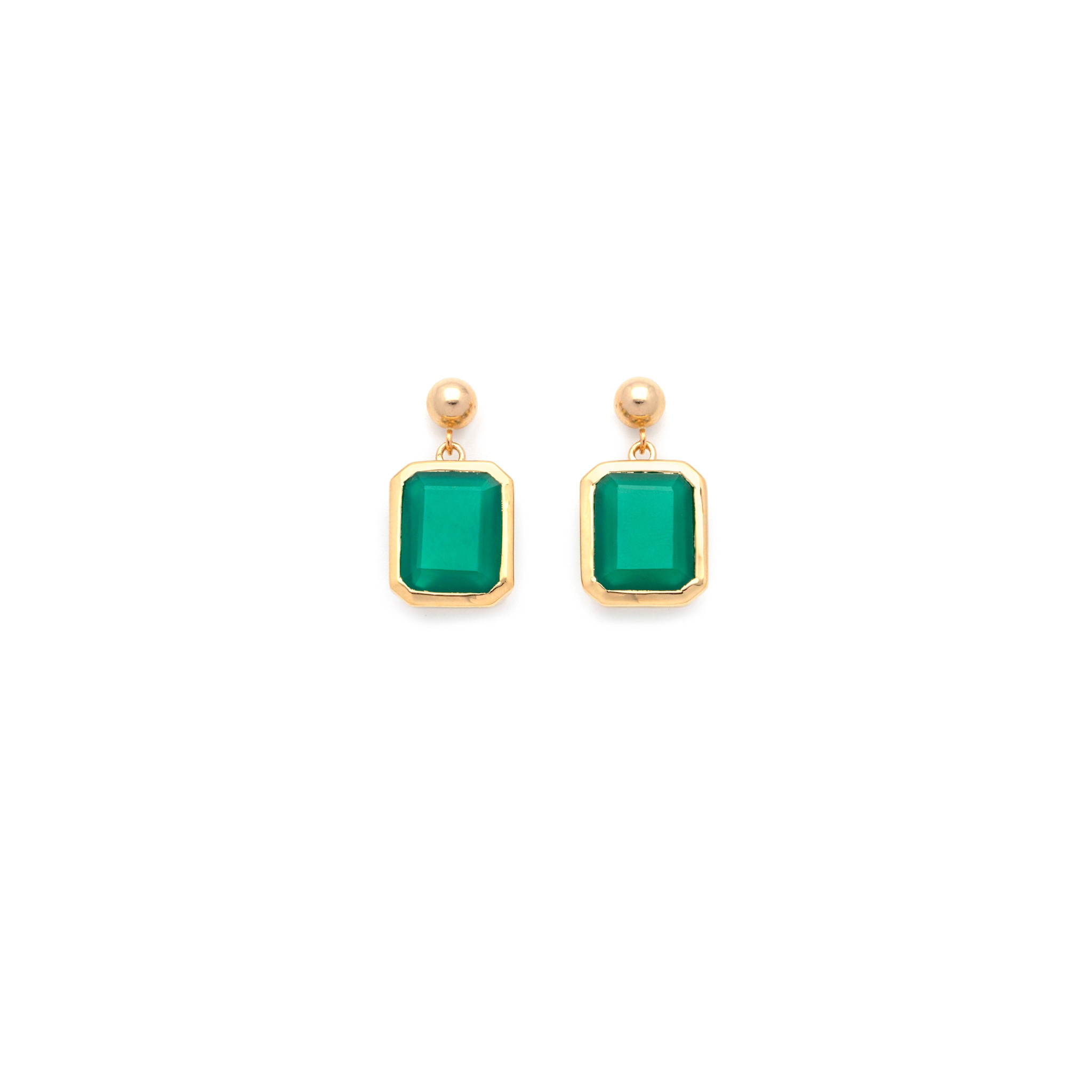 Leah Yard Designs Earrings - Angie - Green Onyx