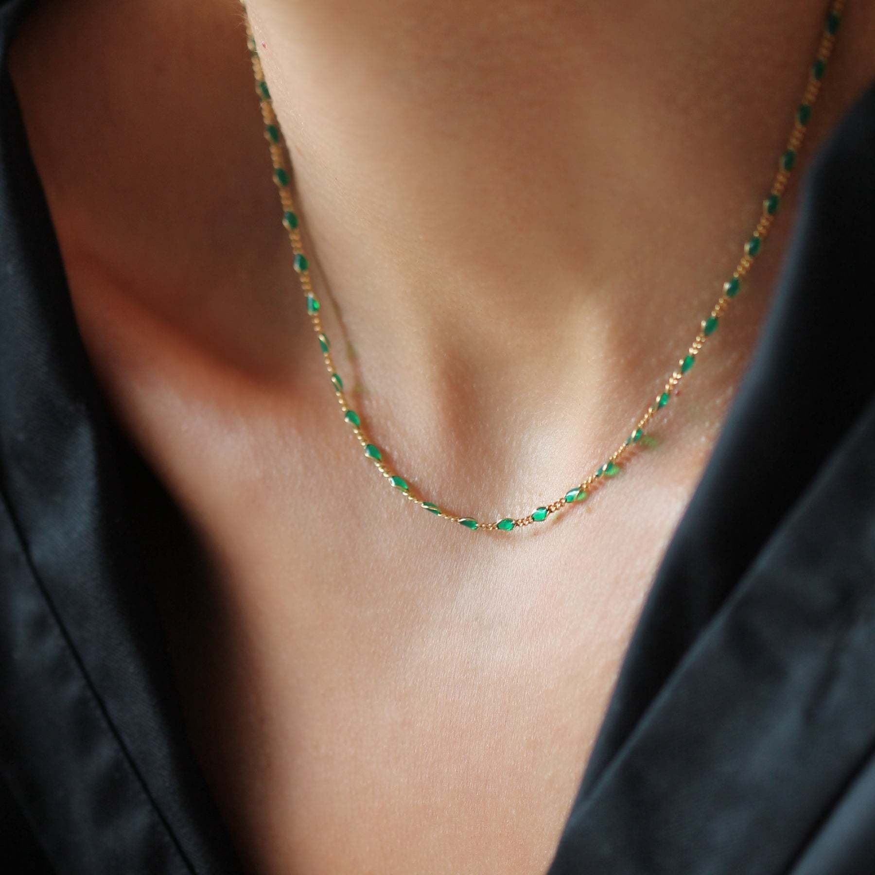 Leah Yard Designs Necklace - Emerelle - Green Enamel