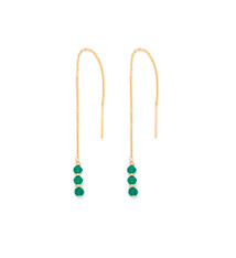 Leah Yard Designs Earrings - Threader - Green Onyx