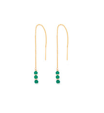 Leah Yard Designs Earrings - Threader - Green Onyx