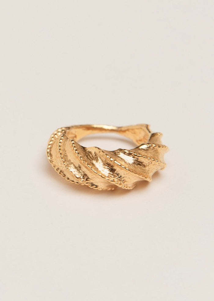 Pamela Card Ring - Ornate Origins 24K Vermeil - Sz 7.5