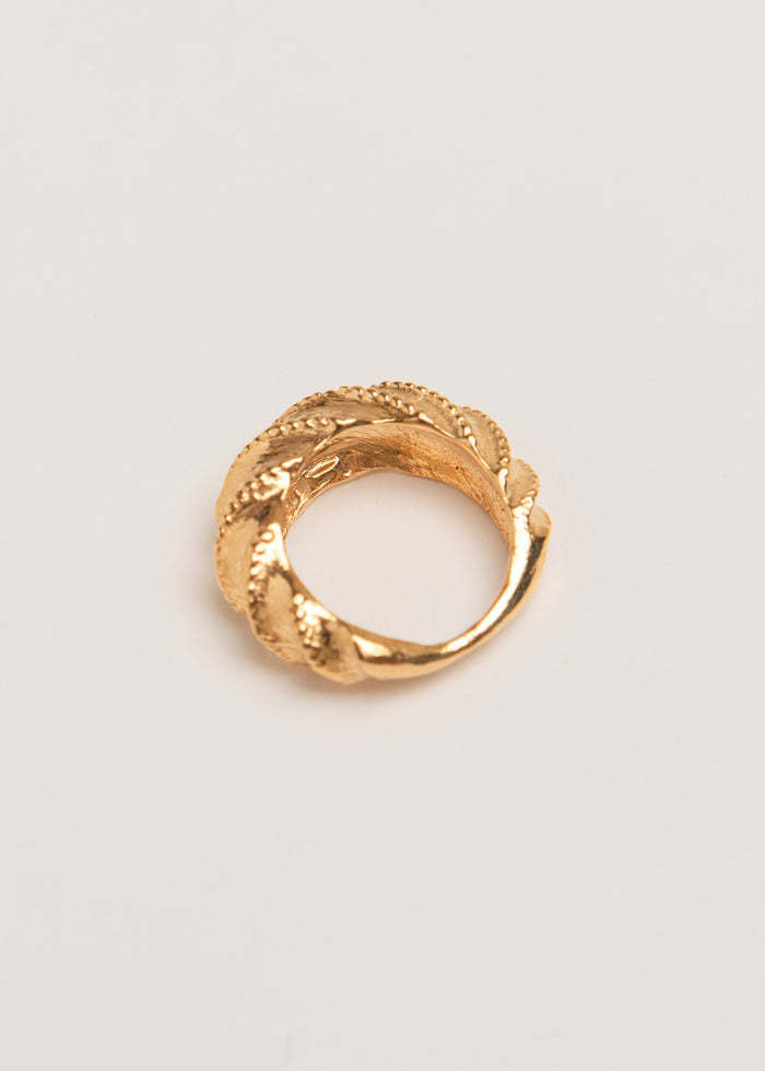 Pamela Card Ring - Ornate Origins 24K Vermeil - Sz 7.5