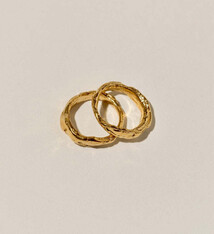 Pamela Card Ring - Divine Unity Set of 2, 24K Plated - Sz 7