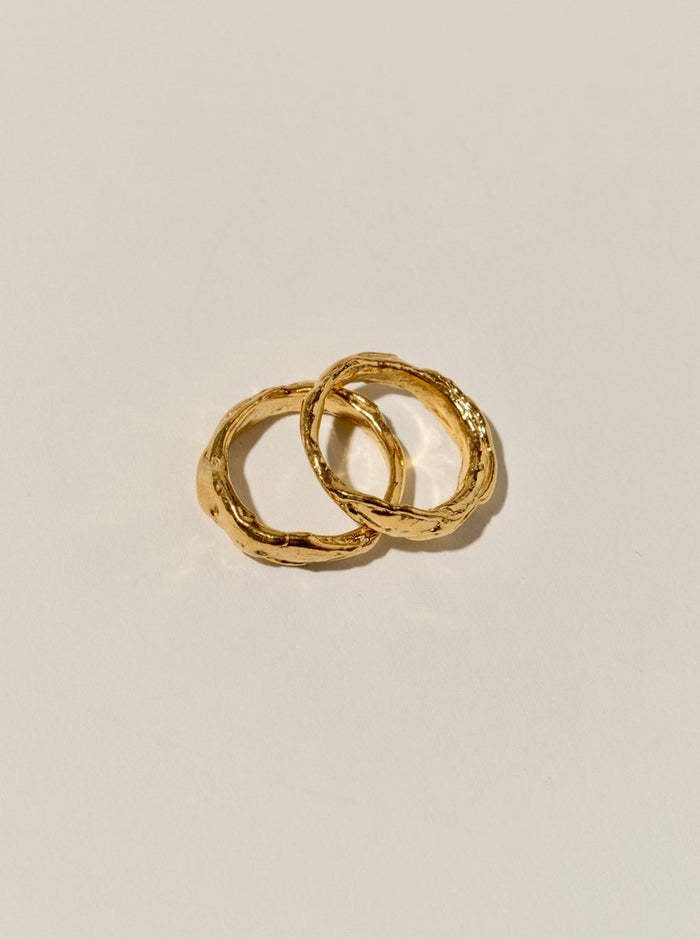 Pamela Card Ring - Divine Unity Set of 2, 24K Plated - Sz 7