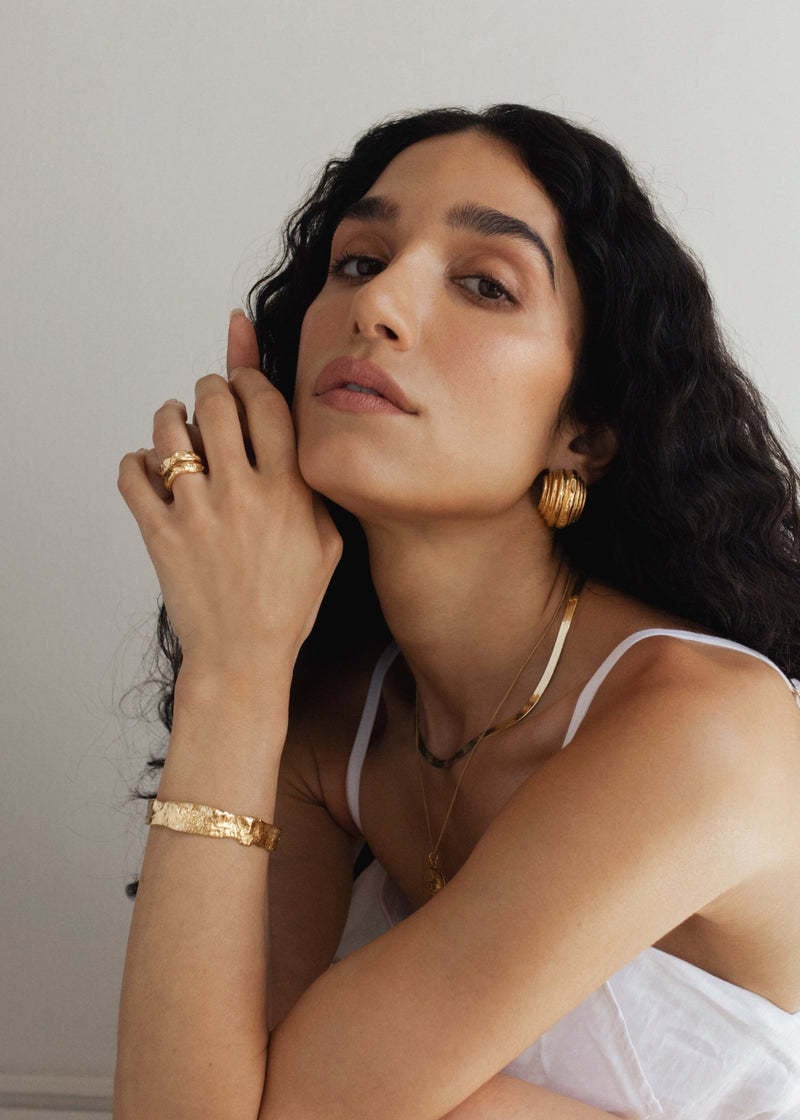 Pamela Card Ring - Divine Unity Set of 2, 24K Plated - Sz 7